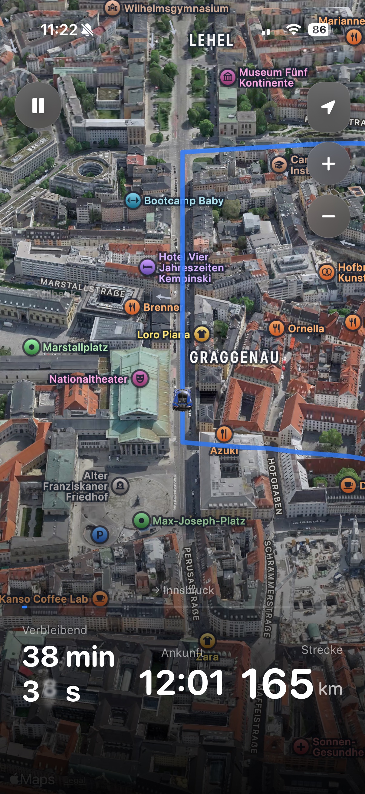 Route geplant