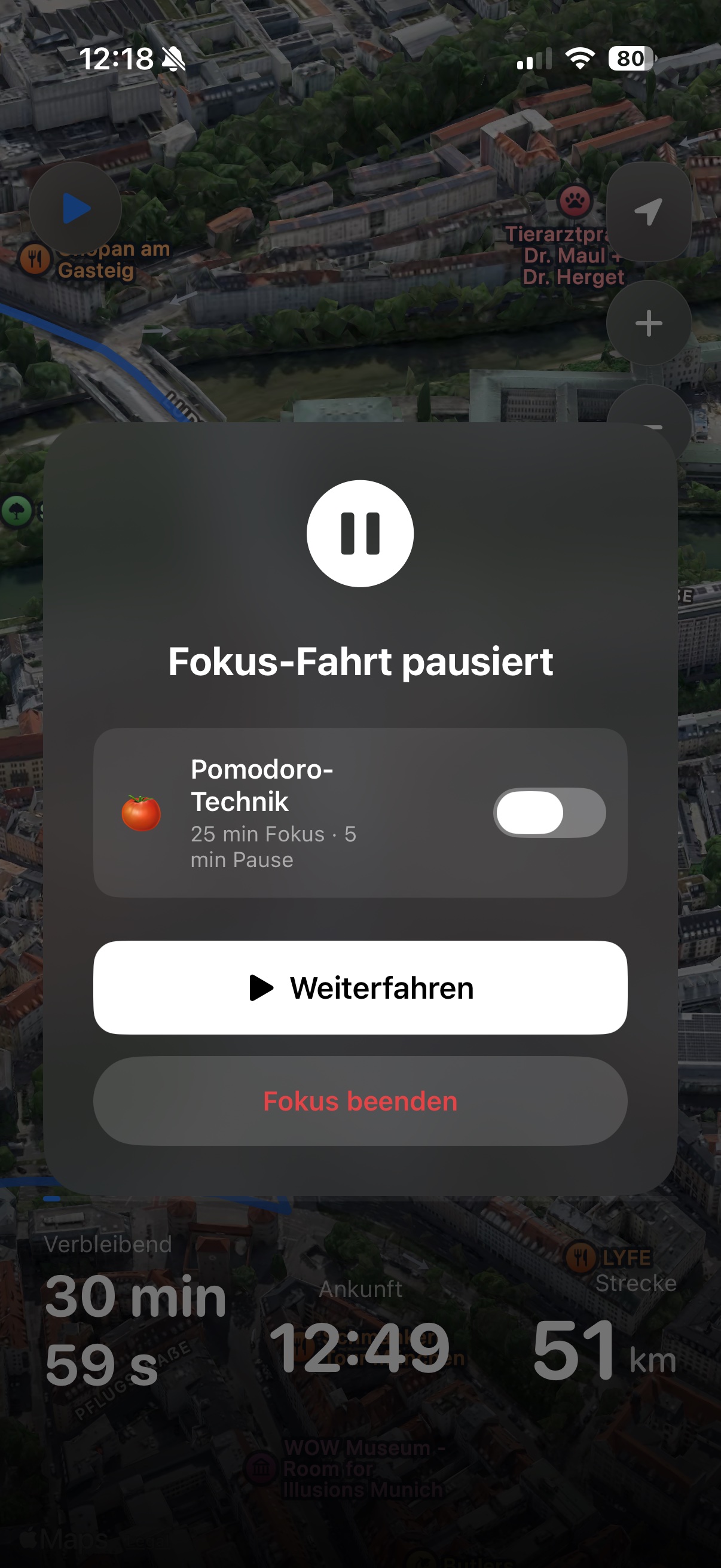 Aktive Fokus-Fahrt